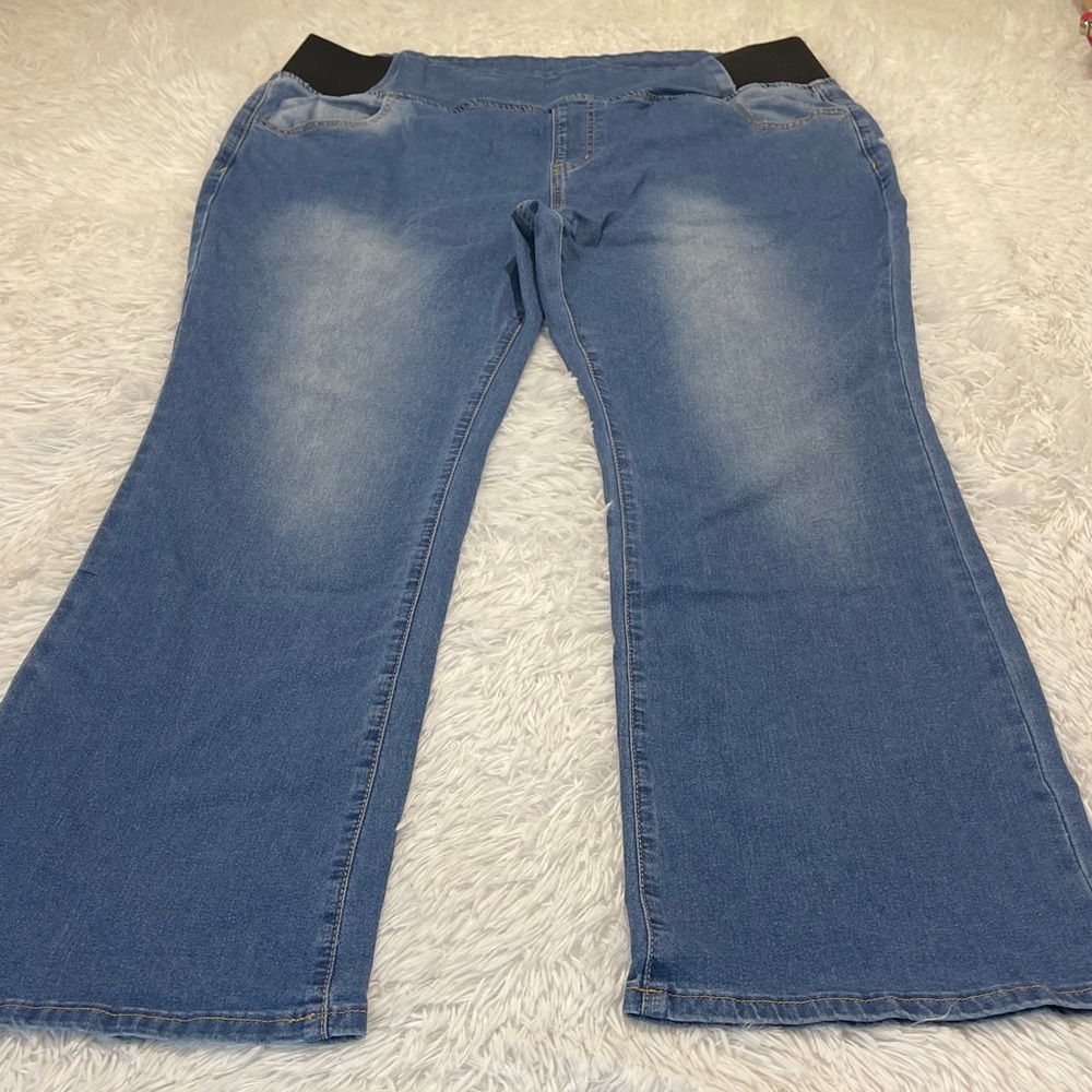 SHEIN Blue Women's Jeans ELASTIC WAISTBAND SIZE 4 XL SEE PHOTOS FOR MEASUREMENTS